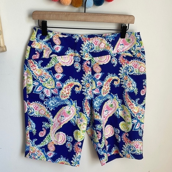 Ibkül Paisley Athletic Bermuda Shorts - Picture 1 of 6